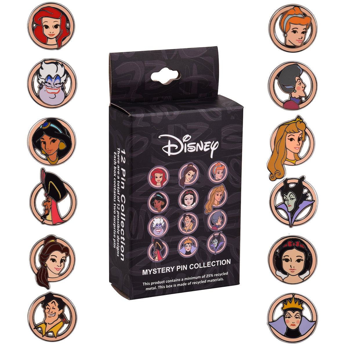 Disney Princess and Villains Micro Mystery Pins Limited Edition 300 (2 pins per box!)