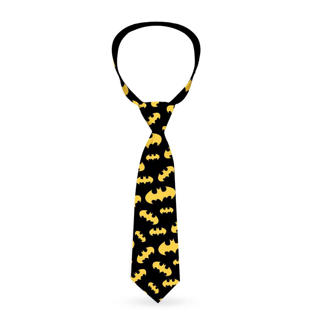 Necktie Standard - Bat Signal-1 Scattered Black Yellow