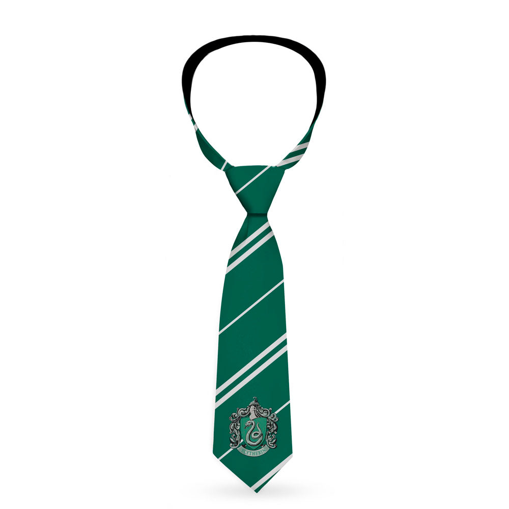 Necktie Standard - SLYTHERIN Crest Stripe9 Green Gray