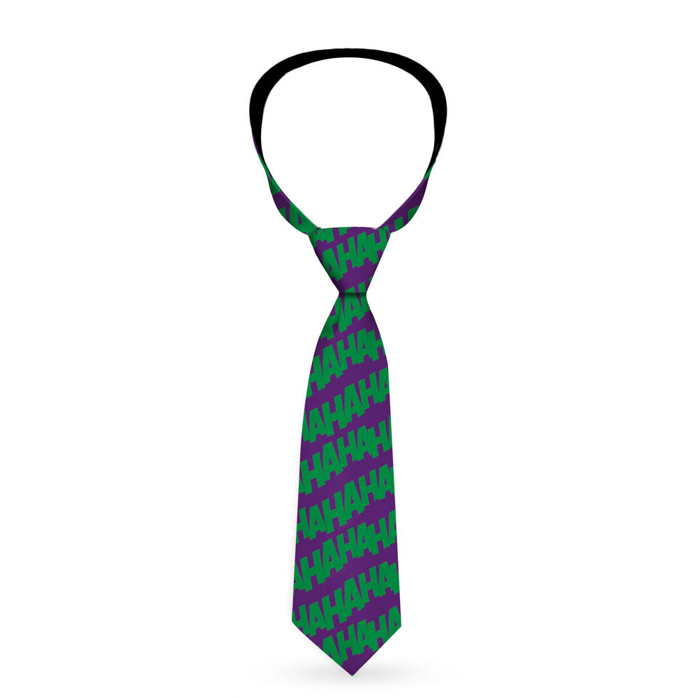 Necktie Standard - Joker HAHAHA Repeat Purple Green