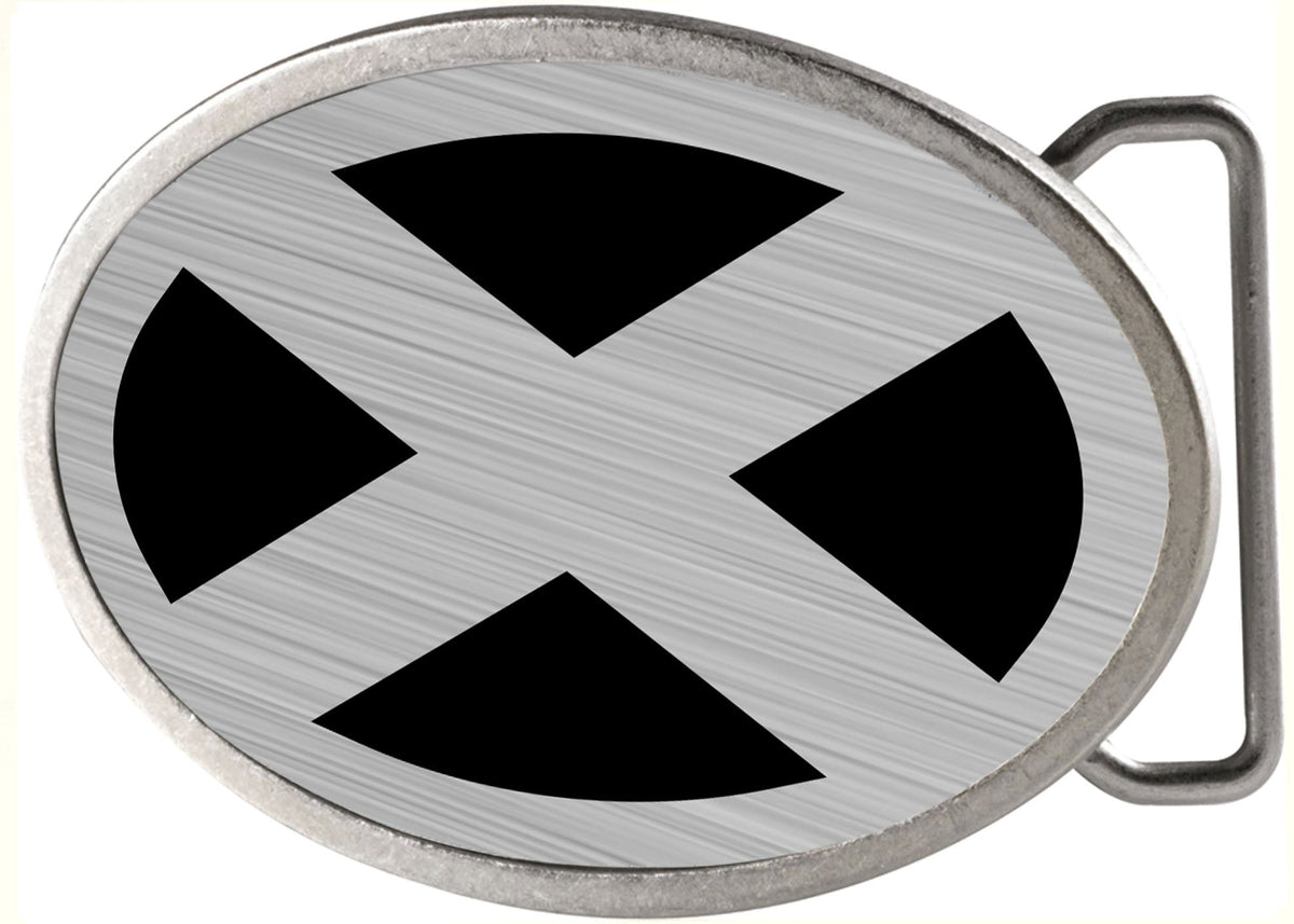 MARVEL X-MEN 

X-Men Logo Brushed Silver/Black - Chrome Oval Rock Star Buckle