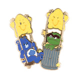 Sesame Street x Care Bears Grumpy Bear and Oscar The Grouch Collectible Jumbo Pin