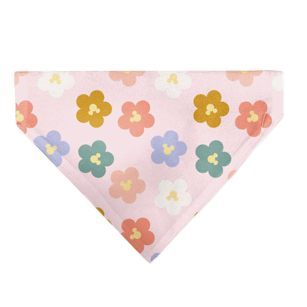 Pet Bandana - Mickey Mouse Ears Flower Icon Scattered Pink
