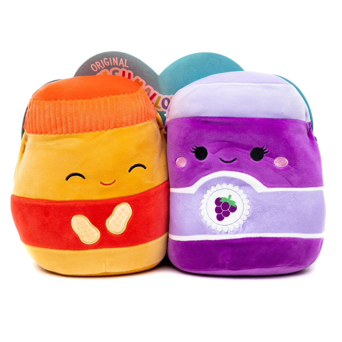 Squishmallow - Pairs 8&quot; Plush Nedison the Peanut Butter &amp; Argie the Jelly