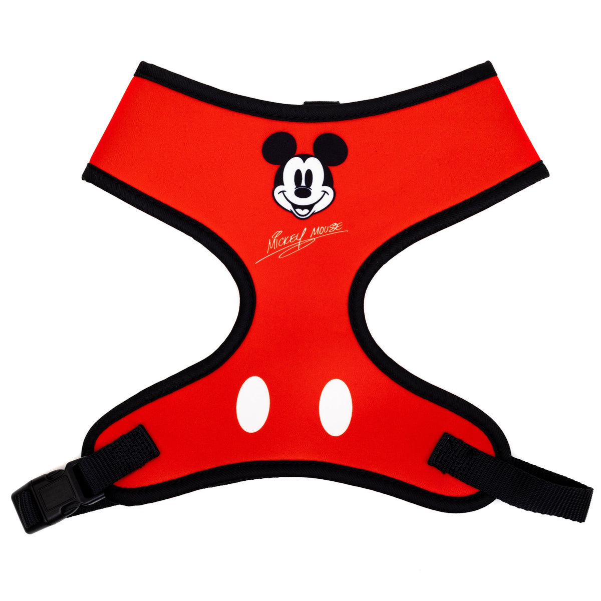 Disney Pet Harness, Mickey Mouse Smiling Face Red Black White