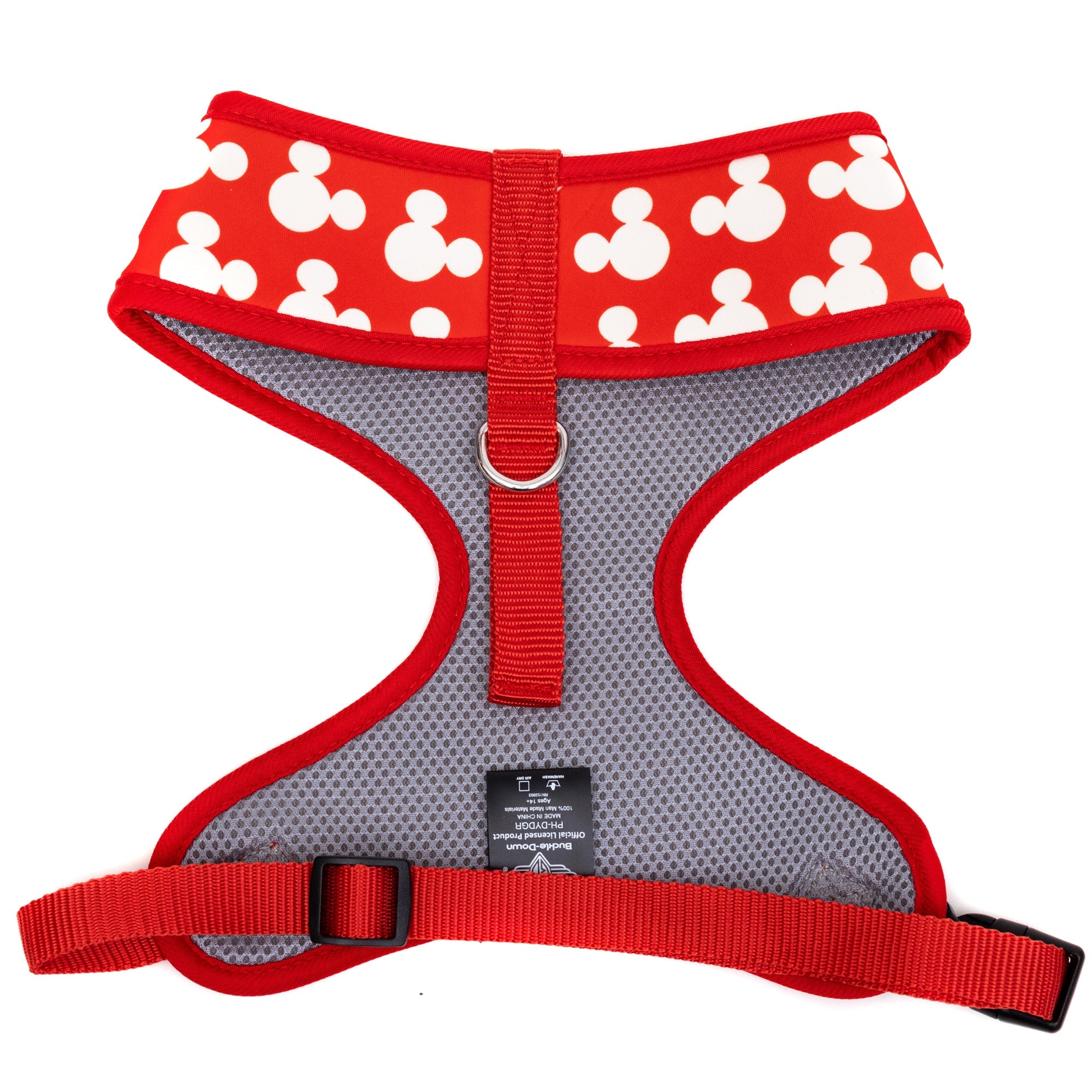 Pet Harness - Mickey Mouse Ears  Icon All Over Red/White