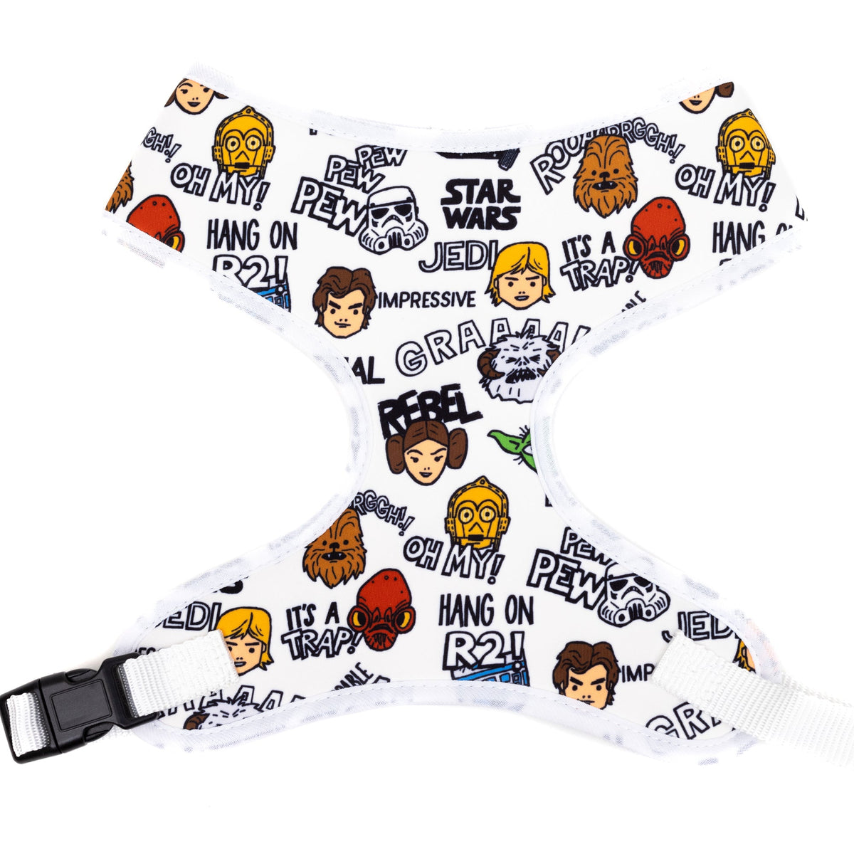 Pet Harness - Star Wars Characters and Quotes Cartoon Collage Gray