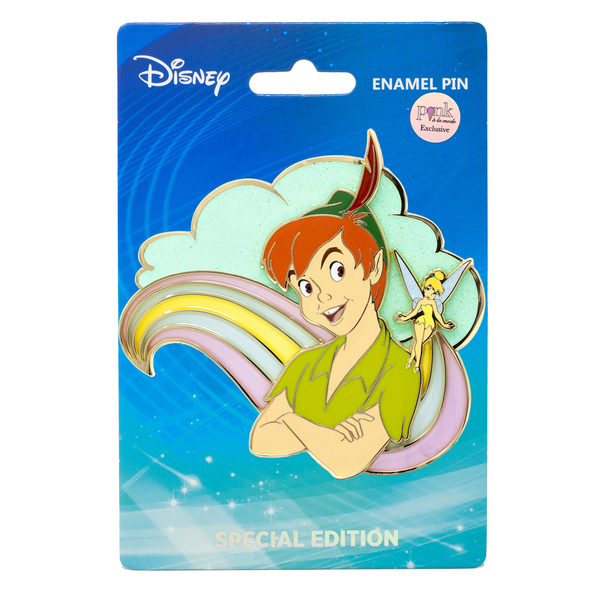 Disney Peter Pan &amp; Tinkerbell Pin on Pin 3&quot; Collectible Pin Special Edition 300