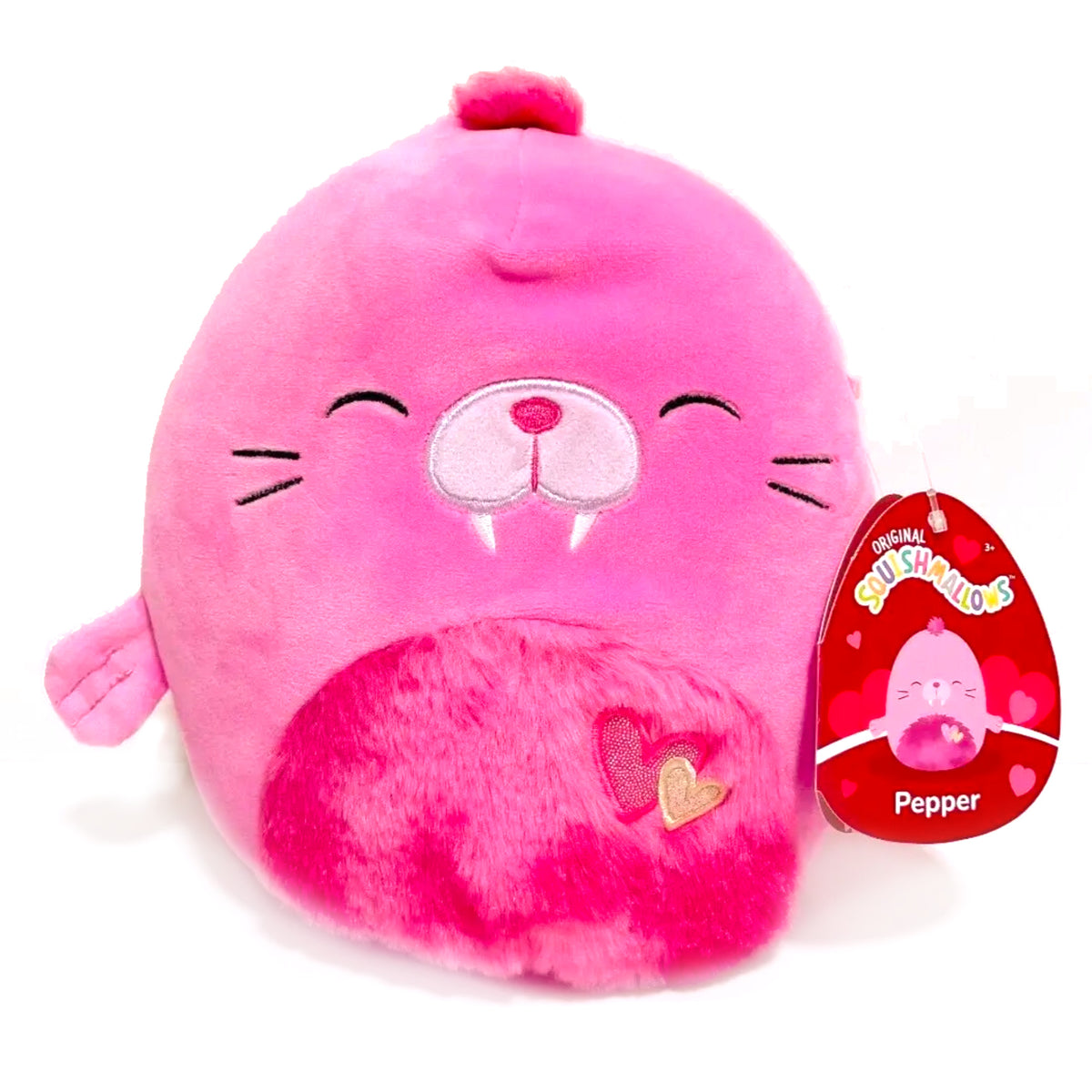Squishmallow - Pepper the Walrus with Hearts 8&quot; (Valentine&#39;s Day) - FINAL SALE