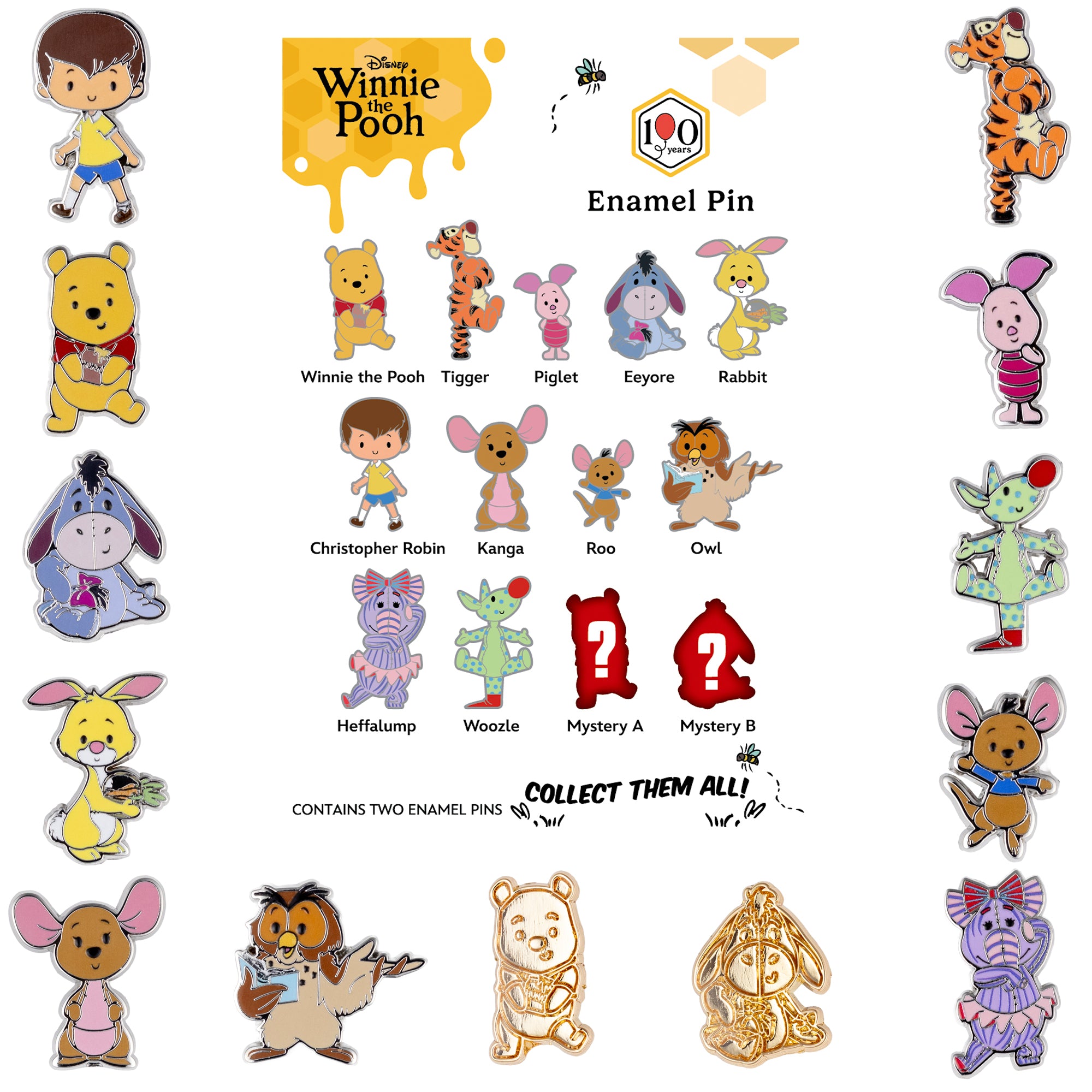 Disney Winnie the Pooh Micro Collectible Pins