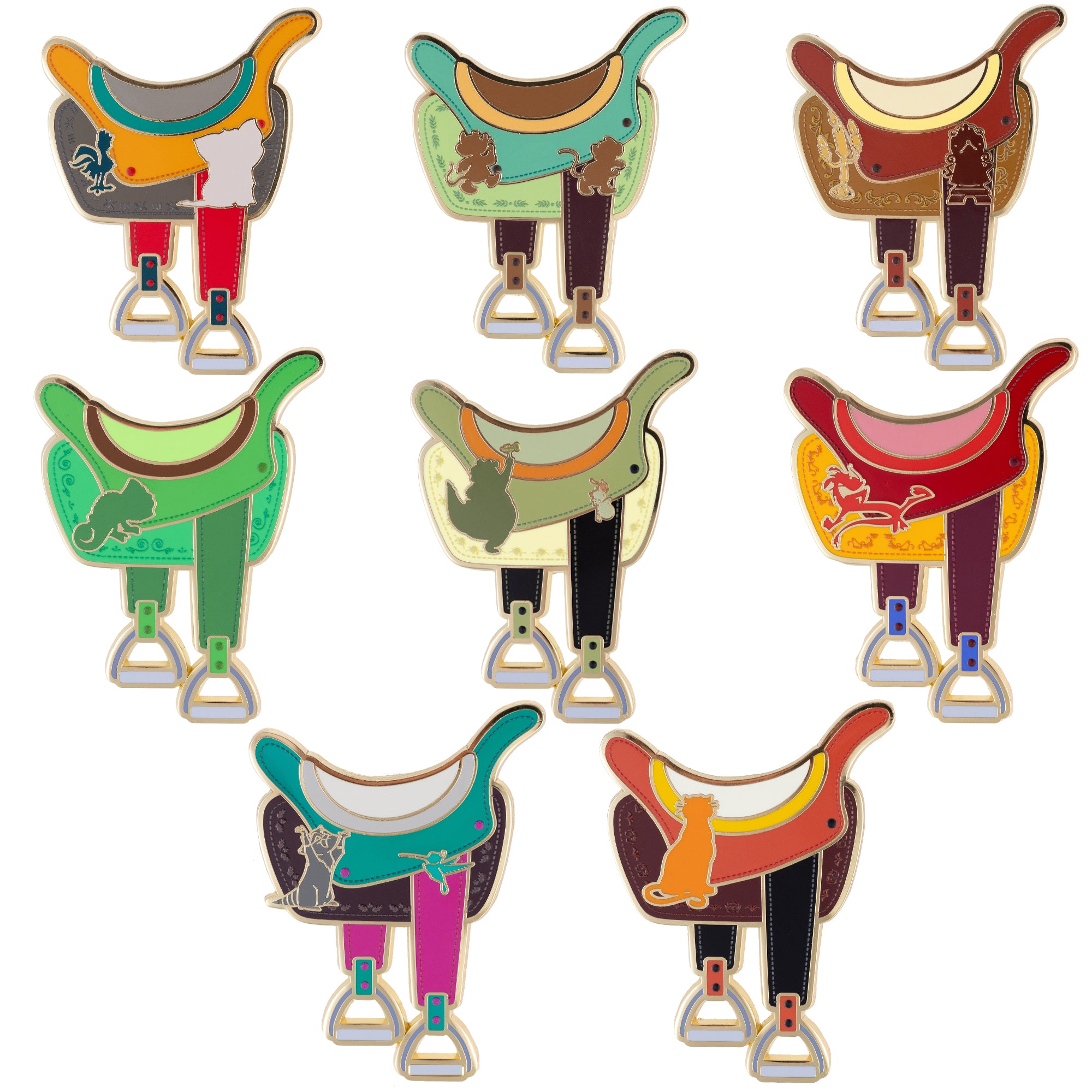 Disney Princess Sidekicks Horse Saddles Mystery Series 4 Jumbo Collectible Pins