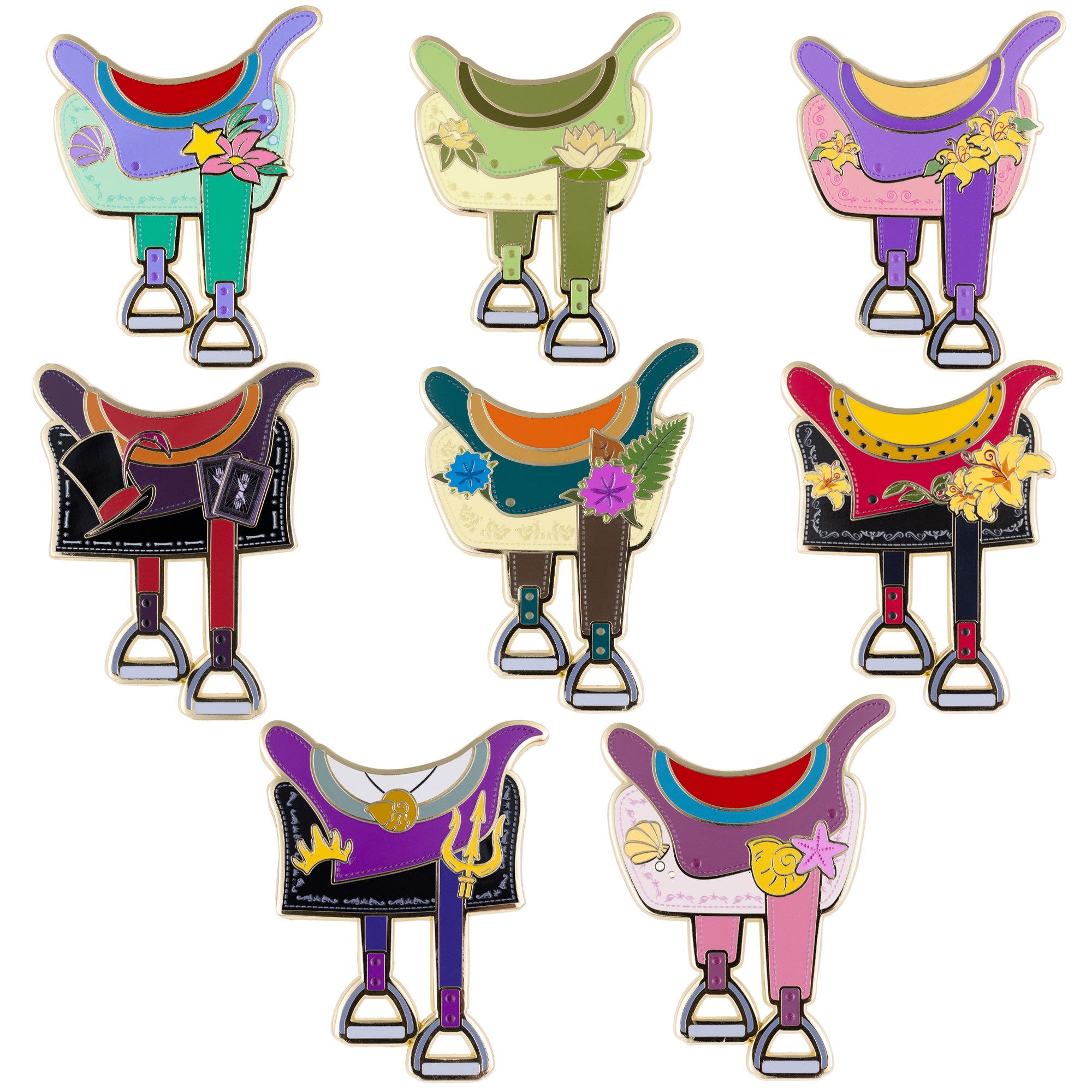 Disney Princess and Villains Horse Saddles Mystery Series 2 Jumbo Collectible Pins