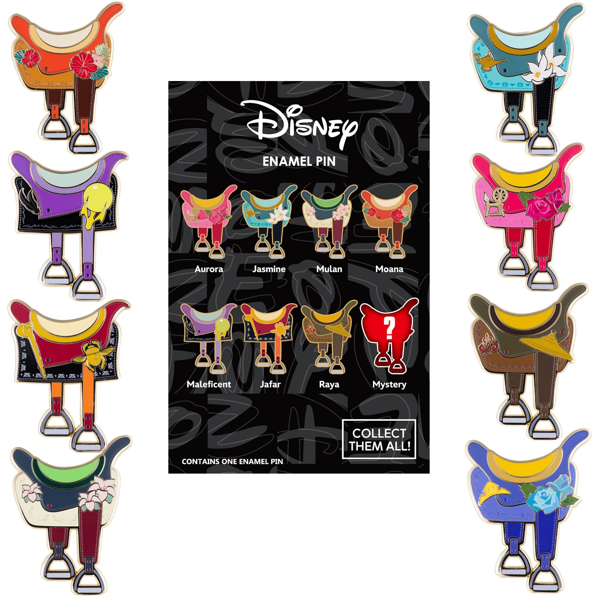 Disney Princess and Villains Horse Saddles Mystery Series 3 Jumbo Collectible Pins