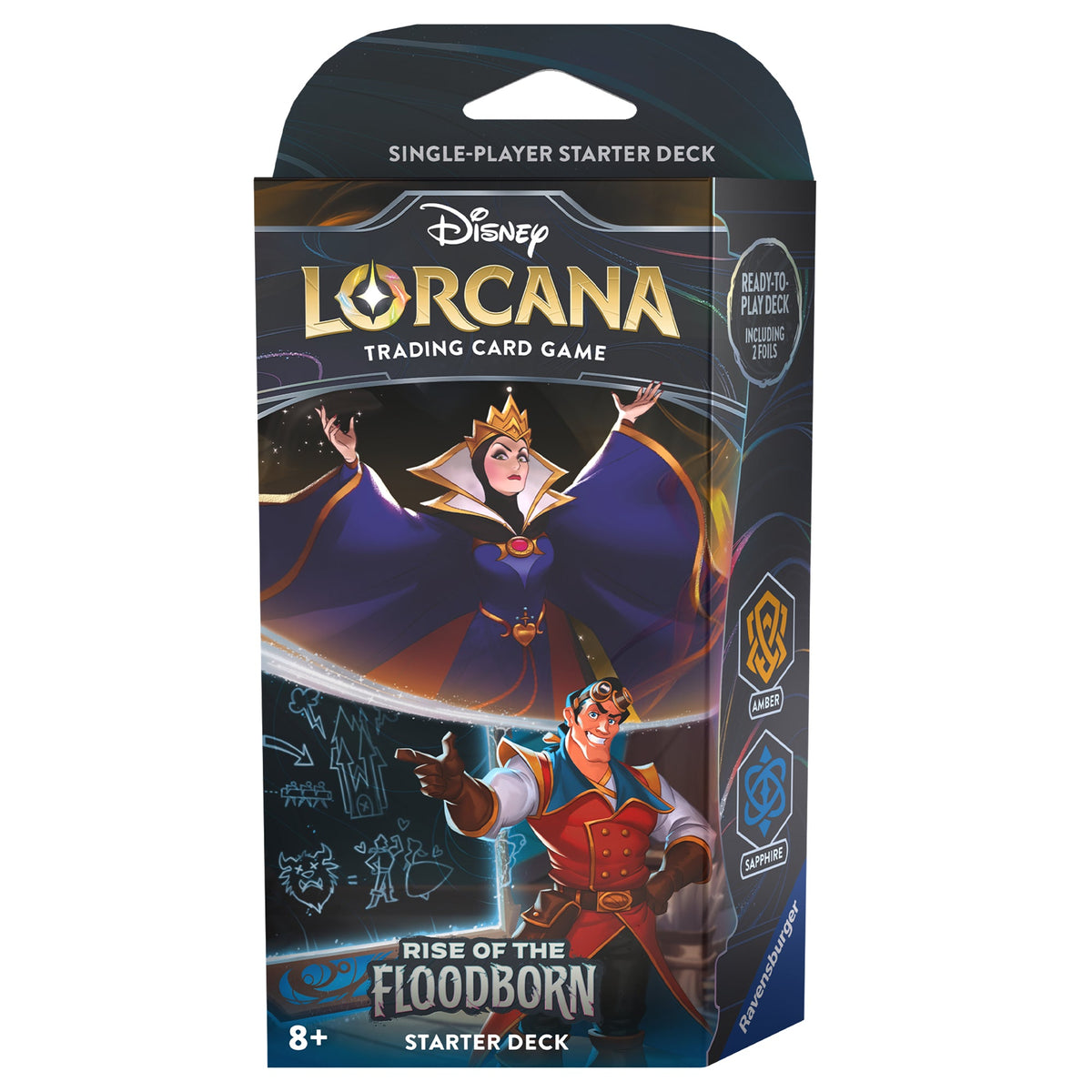 Disney Lorcana Rise of the Floodborn Starter Deck Amber &amp; Sapphire Ink