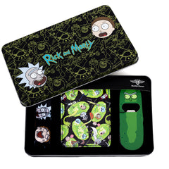 Rick and Morty 4 piece gift set - Bi Fold Wallet, Lanyard, Bottle Opener Keychain & Collectible Tin