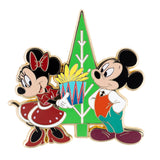 Disney Retro Holiday Mickey and Minnie Mouse Collectible Trading Pin
