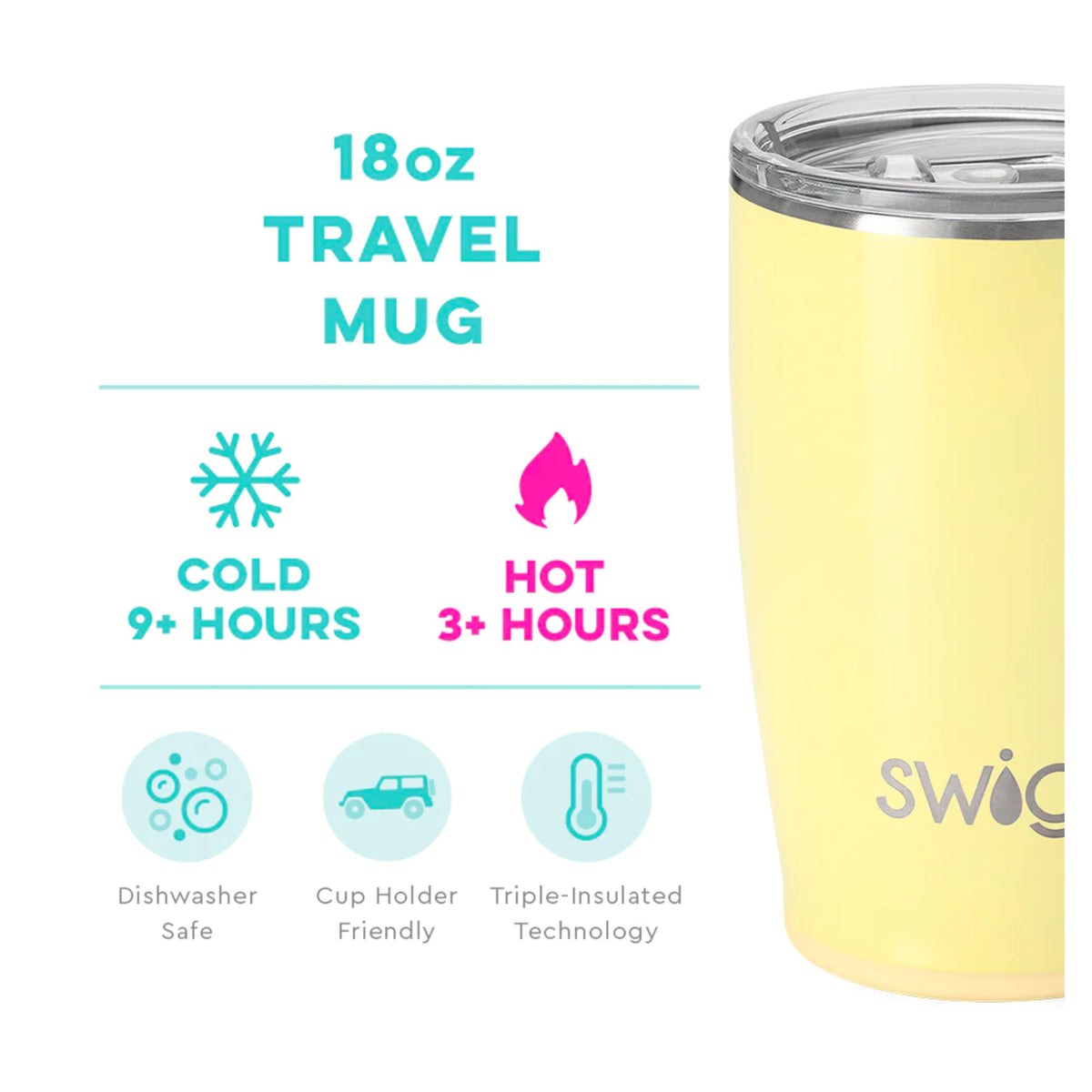Swig Shimmer Buttercup Travel Mug (18oz)