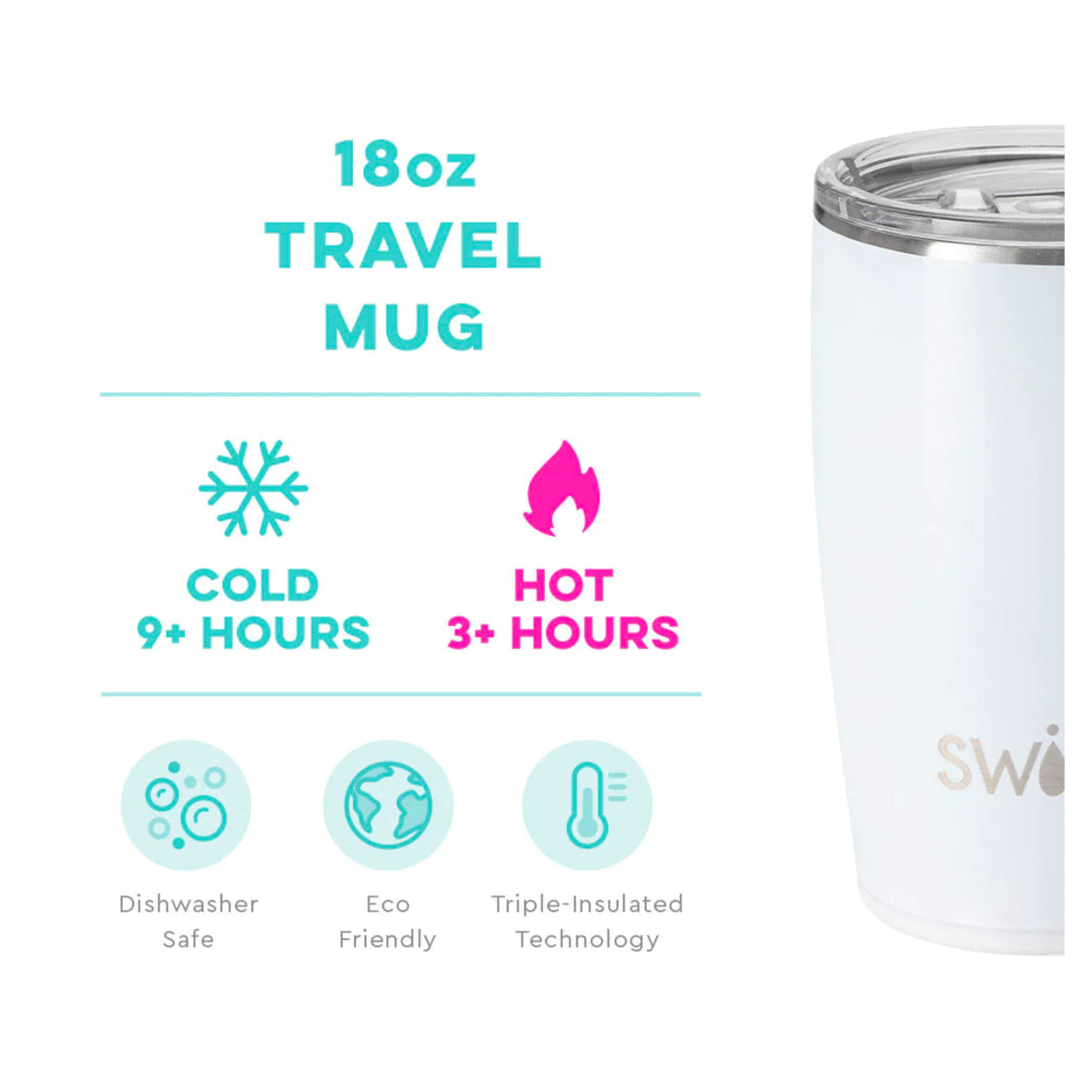 Swig Shimmer White Travel Mug (18oz)
