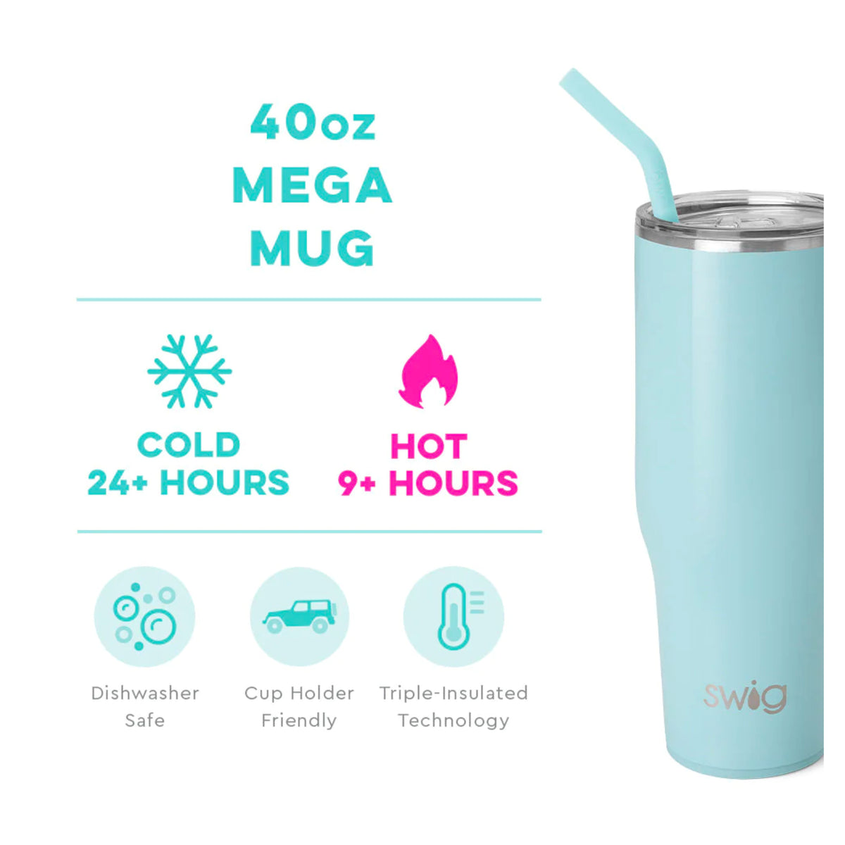 Swig Shimmer Aquamarine Mega Mug (40oz)