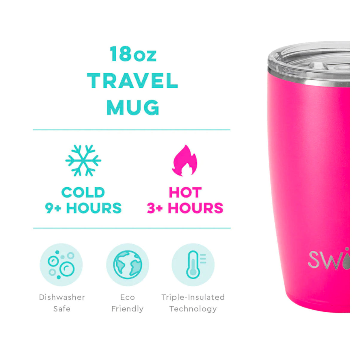 Swig Hot Pink Travel Mug (18oz)