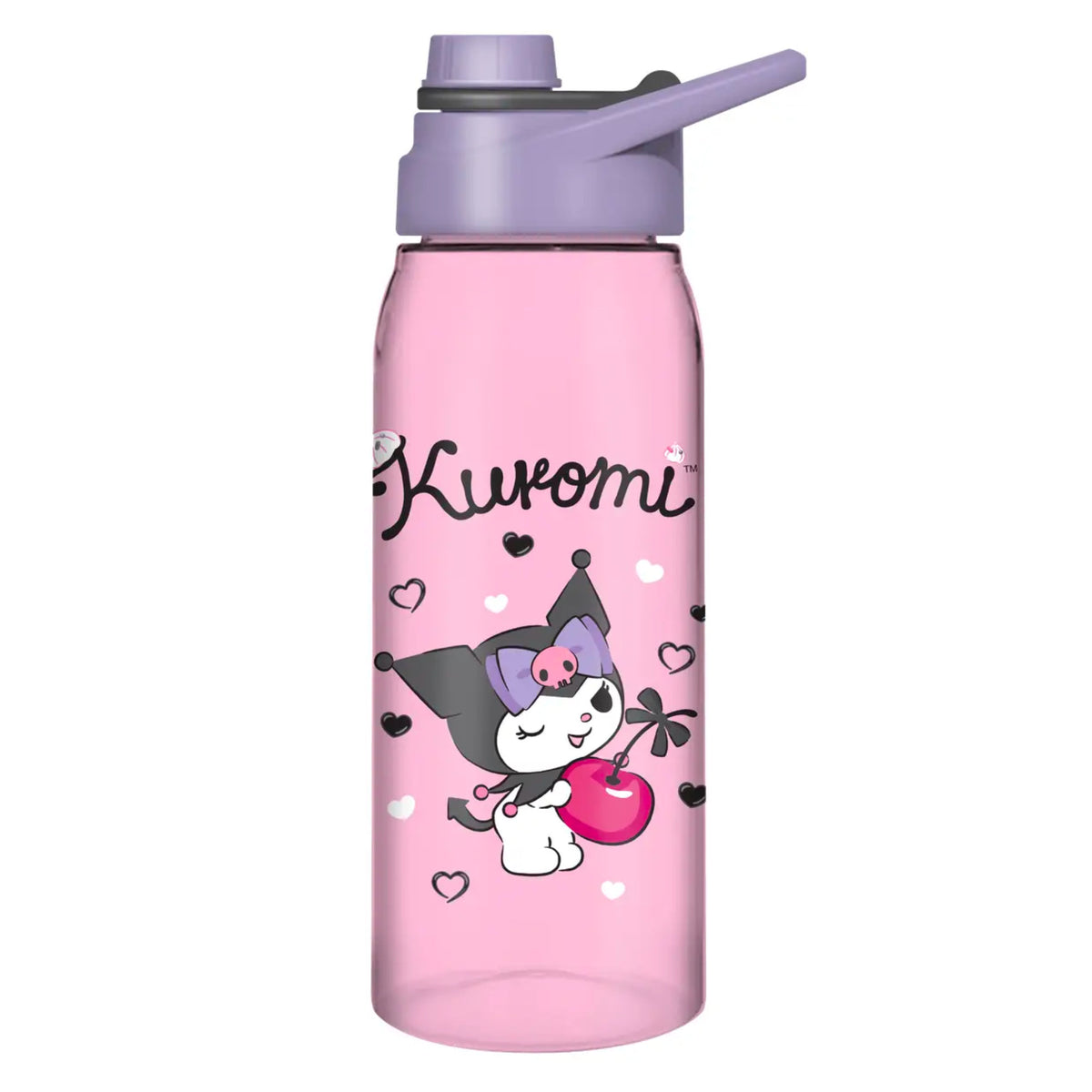 Sanrio Kuromi Cherry Hearts 28oz Water Bottle w/ Screw Lid