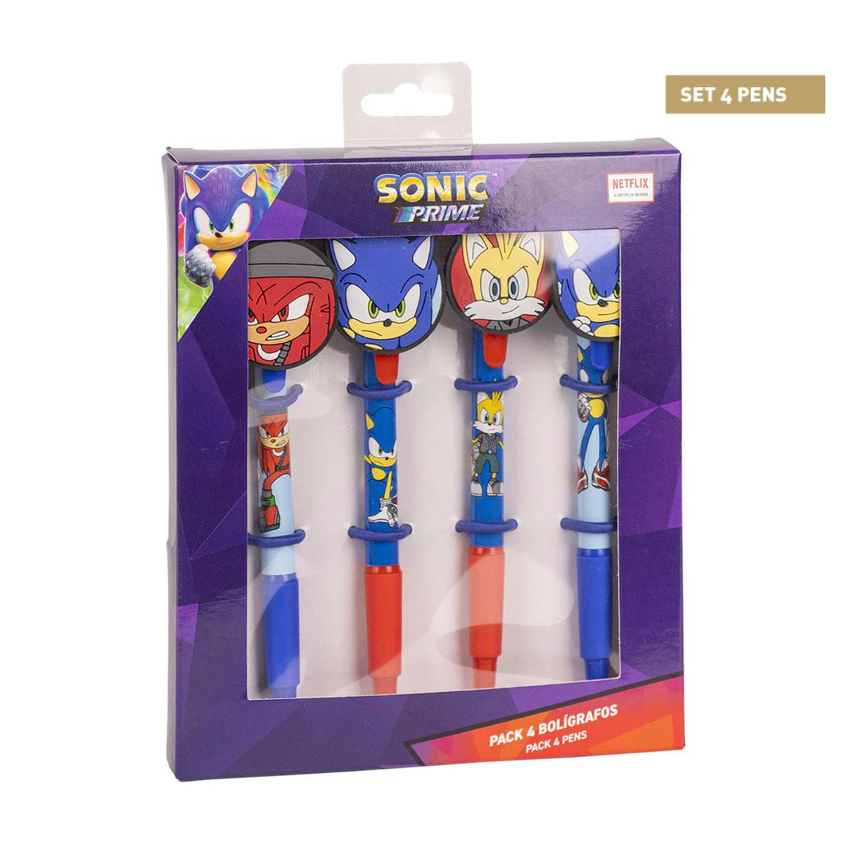 Sonic Prime 4 Piece Pen Set
