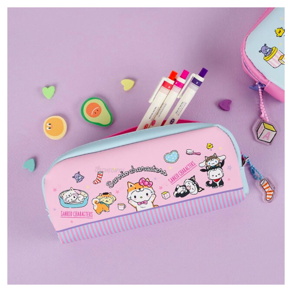 Sanrio My Pet Half Round Pencil Case / Pouch / Makeup Pouch - Pink