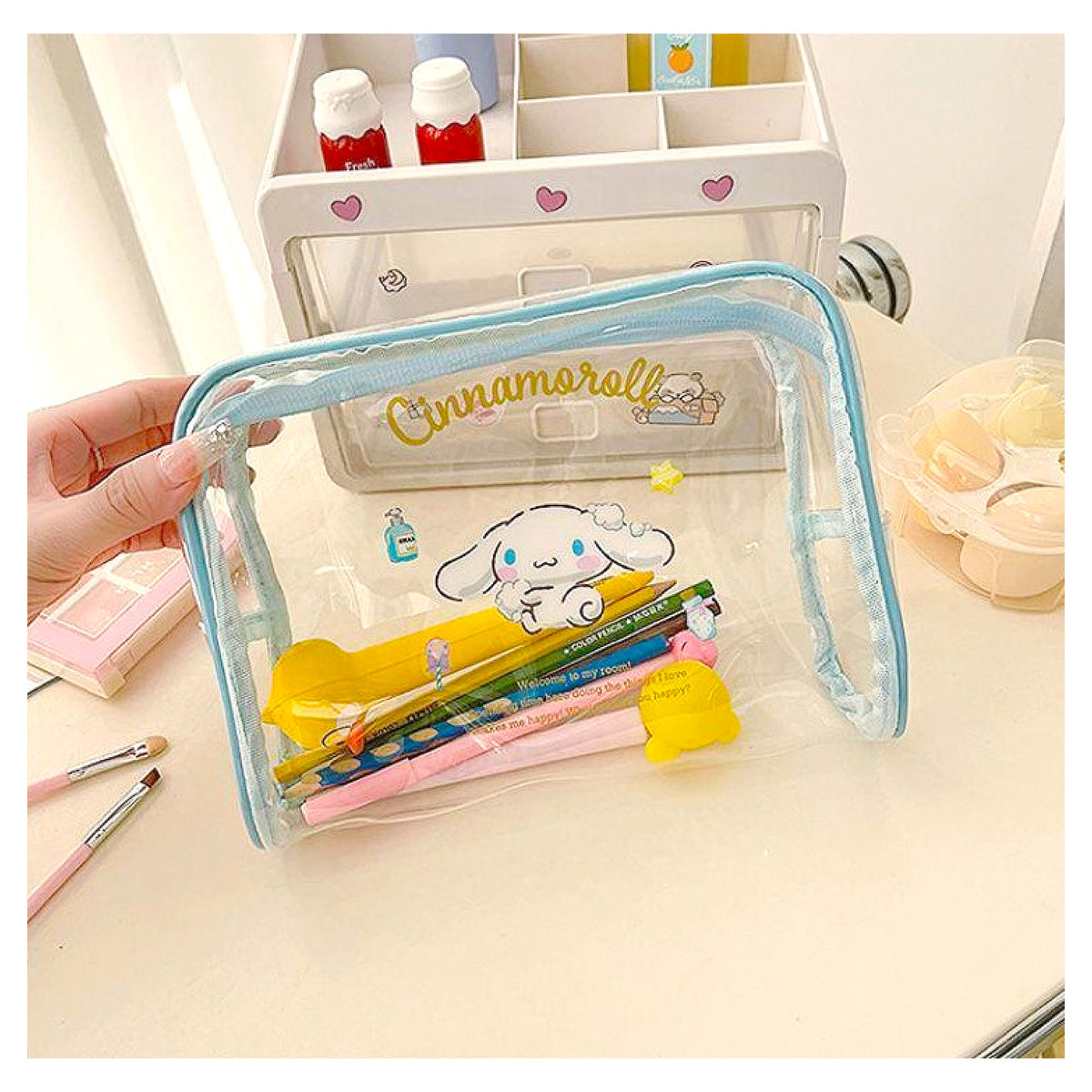 Sanrio Cinnamoroll Clear Big Size Pouch / Pencil Case / Makeup Pouch