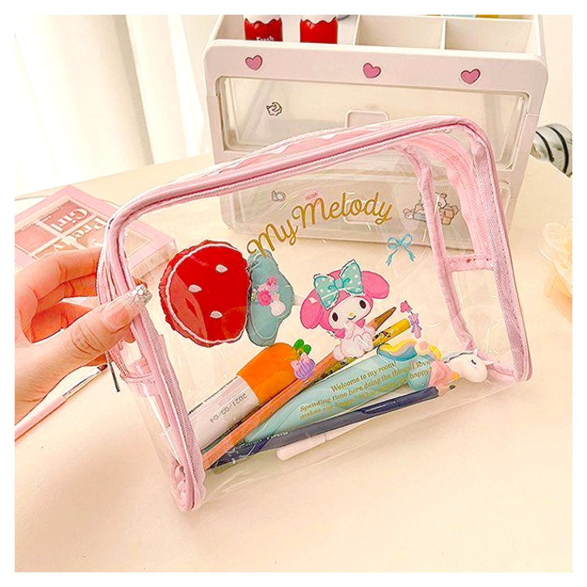 Sanrio My Melody Clear Big Size Pouch / Pencil Case / Makeup Pouch