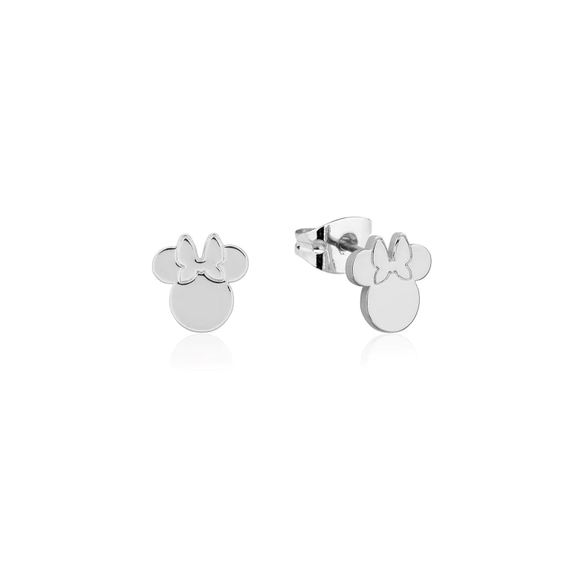 Disney Minnie Mouse Stud Earrings - White Gold