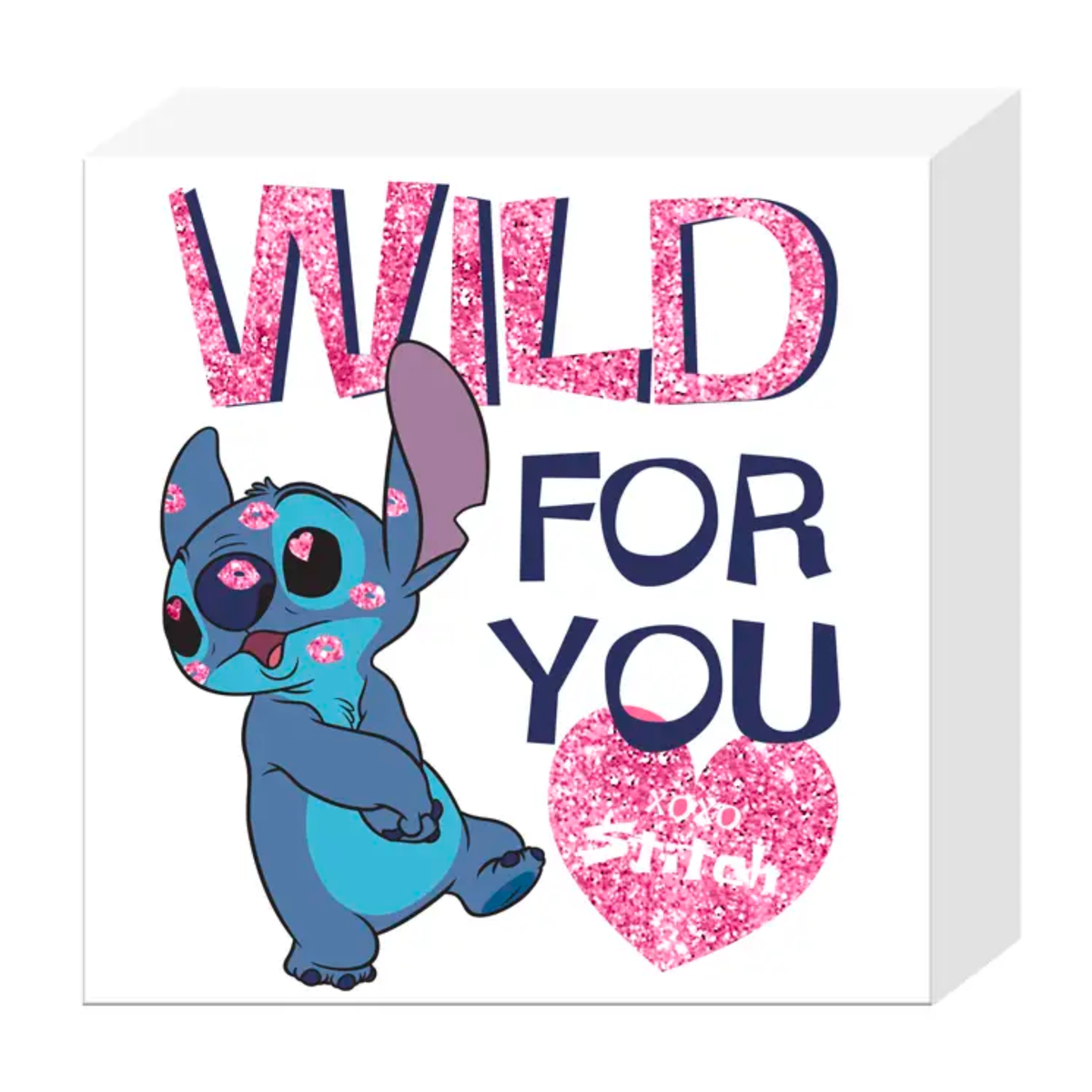 Lilo and Stitch Wild Glitter 6&quot; x 6&quot; x 1.5&quot; Box Wall Sign