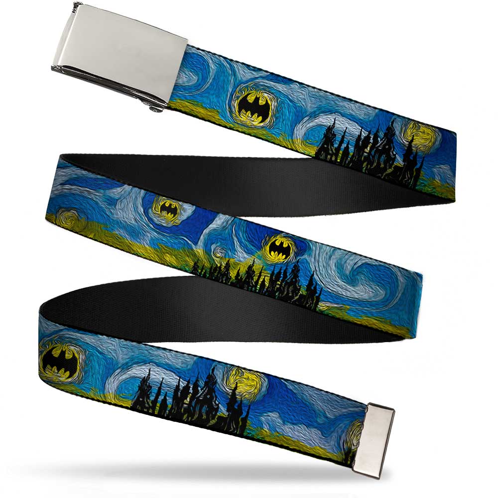 Chrome Buckle Web Belt - Batman Dark Starry Night Webbing