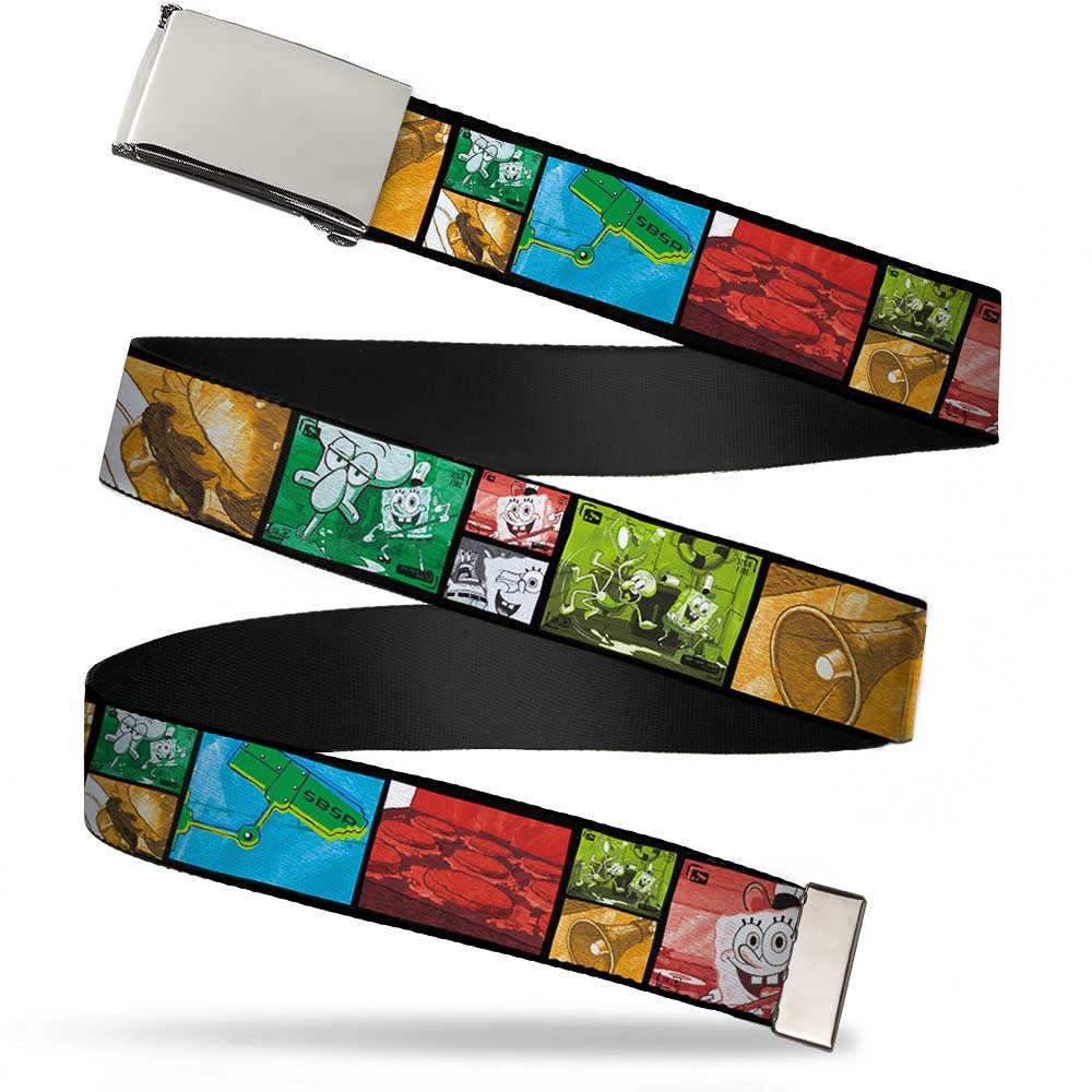 Chrome Buckle Web Belt - Krusty Krab&#39;s Cam Scene Blocks Webbing