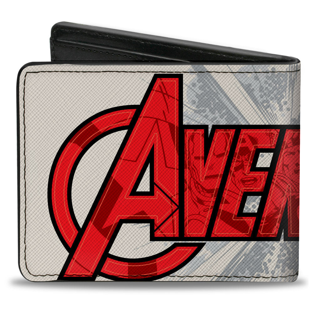 AVENGERS - BEYOND EARTH&#39;S MIGHTIEST 

Bi-Fold Wallet - AVENGERS Superhero Text Logo Grays/Reds