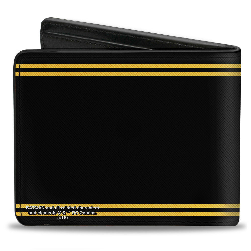 Bi-Fold Wallet - Batman Shield Double-Stripe Black Yellow