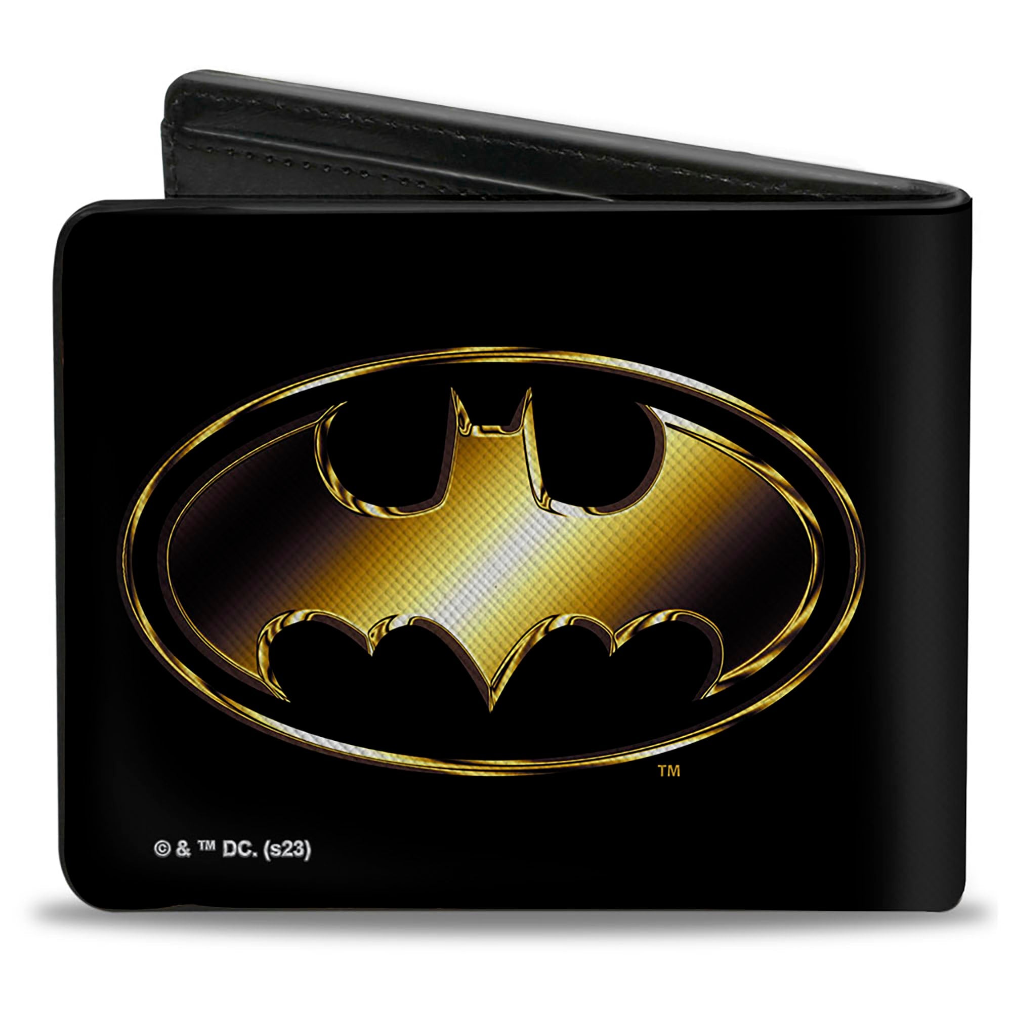 Bi-Fold  Wallet - Justice League Batman Bat Signal Logo Black/Gold