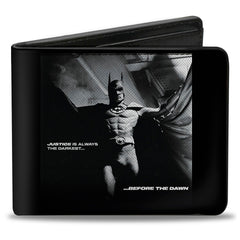 Bi-Fold  Wallet - Batman 1989 Jump Pose and Quote Black/White