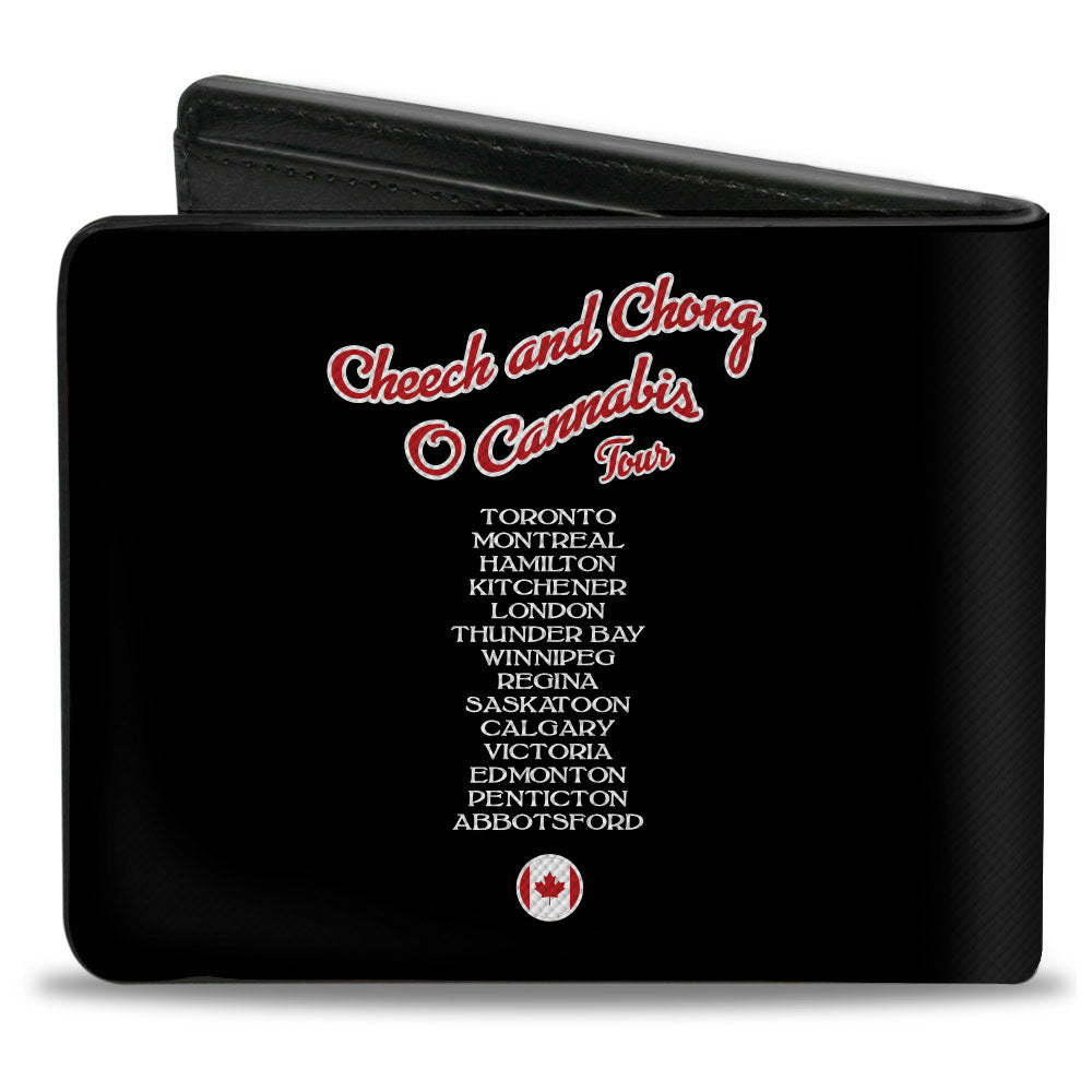 Bi-Fold Wallet - Cheech &amp; Chong O CANNABIS TOUR CANADA 2021 + Cities Black/White/Red
