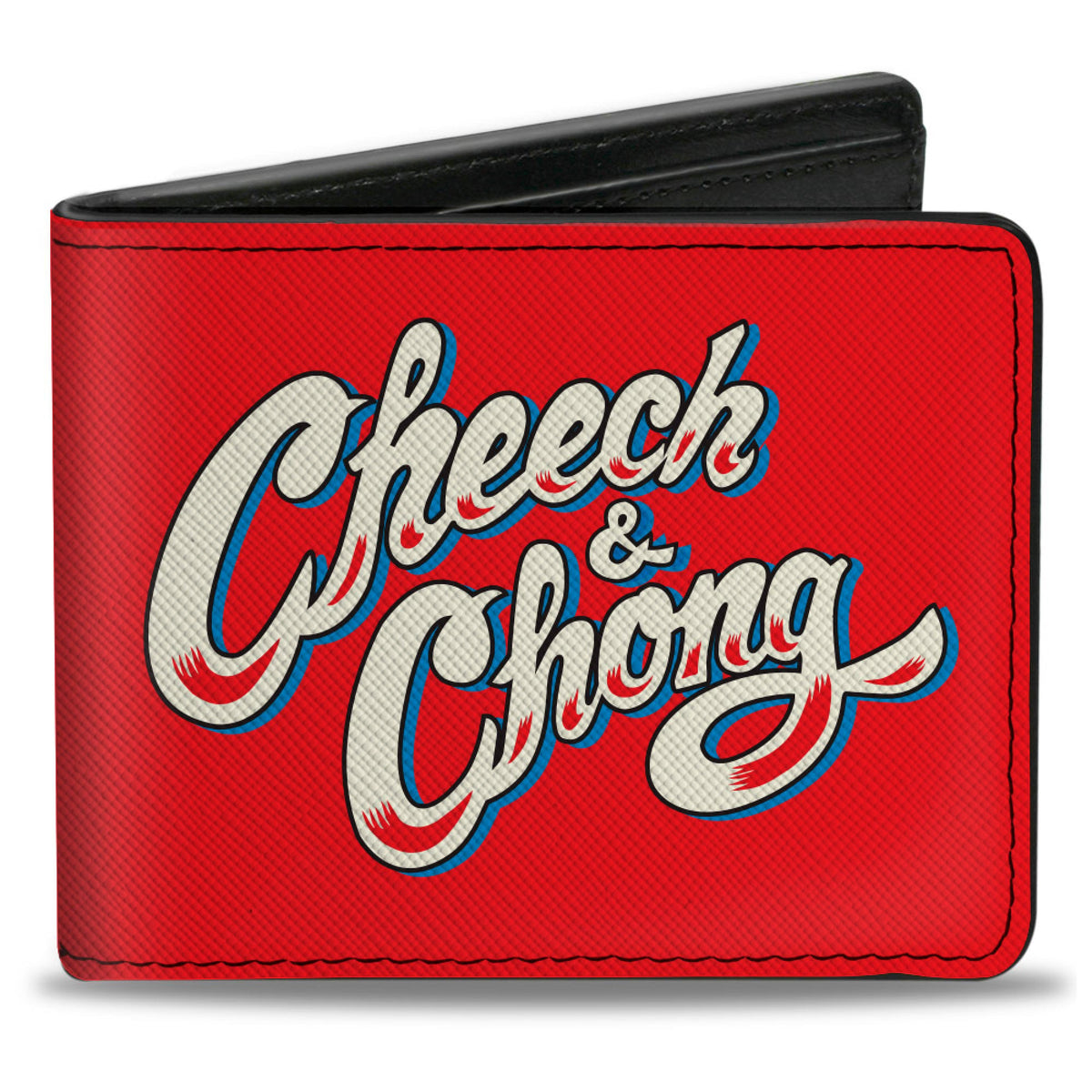 Bi-Fold Wallet - CHEECH & CHONG Title Logo + Bud Leaf Red/Blue/White