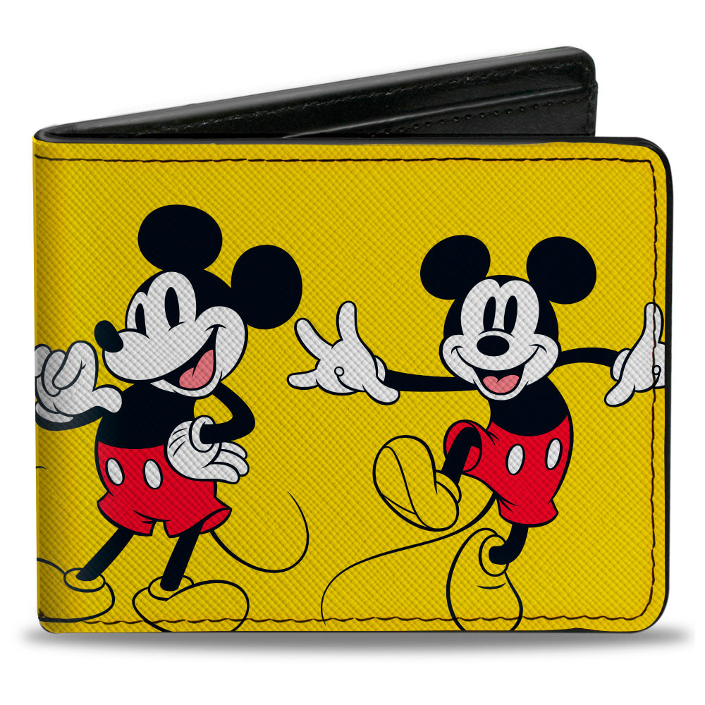 Bi-Fold Wallet - Mickey Mouse 4-Poses Yellow