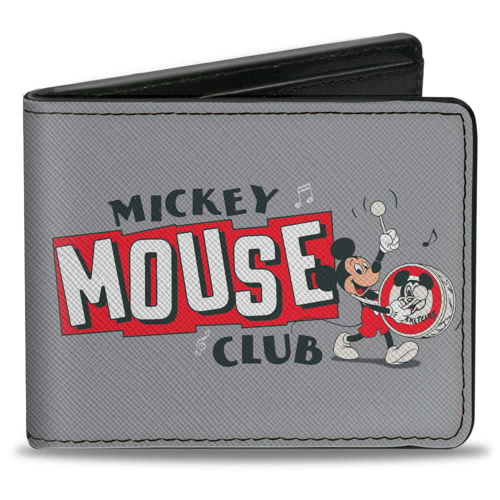 Bi-Fold Wallet - Disney 100 MICKEY MOUSE CLUB Pose and Face Gray