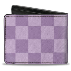 Bi-Fold Wallet - THE PROUD FAMILY Title Logo Checker Lavender/White/Blue