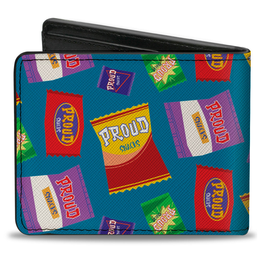 Bi-Fold Wallet - The Proud Family Proud Snacks Scattered Blue
