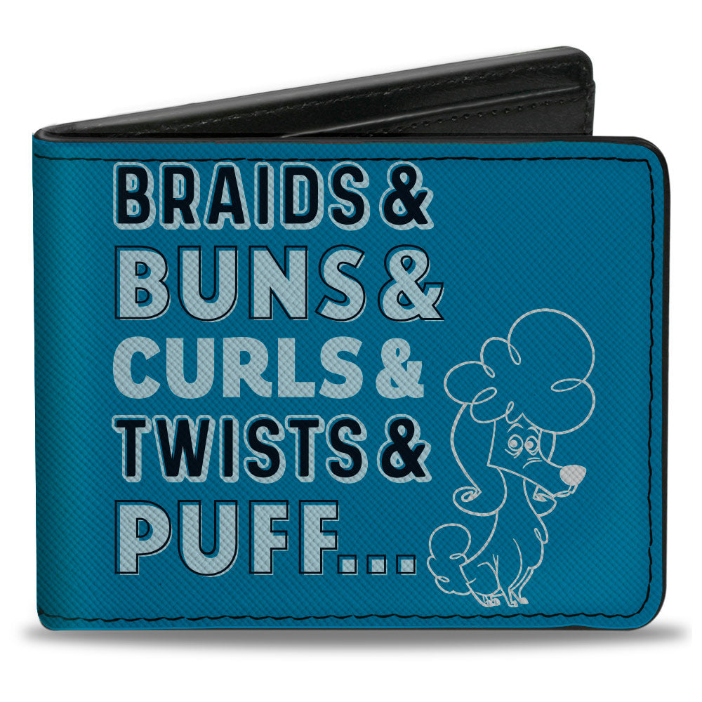 Bi-Fold Wallet - The Proud Family BRAIDS & BUNS & CURLS & TWISTS & PUFF…Puff Pose Blues/White