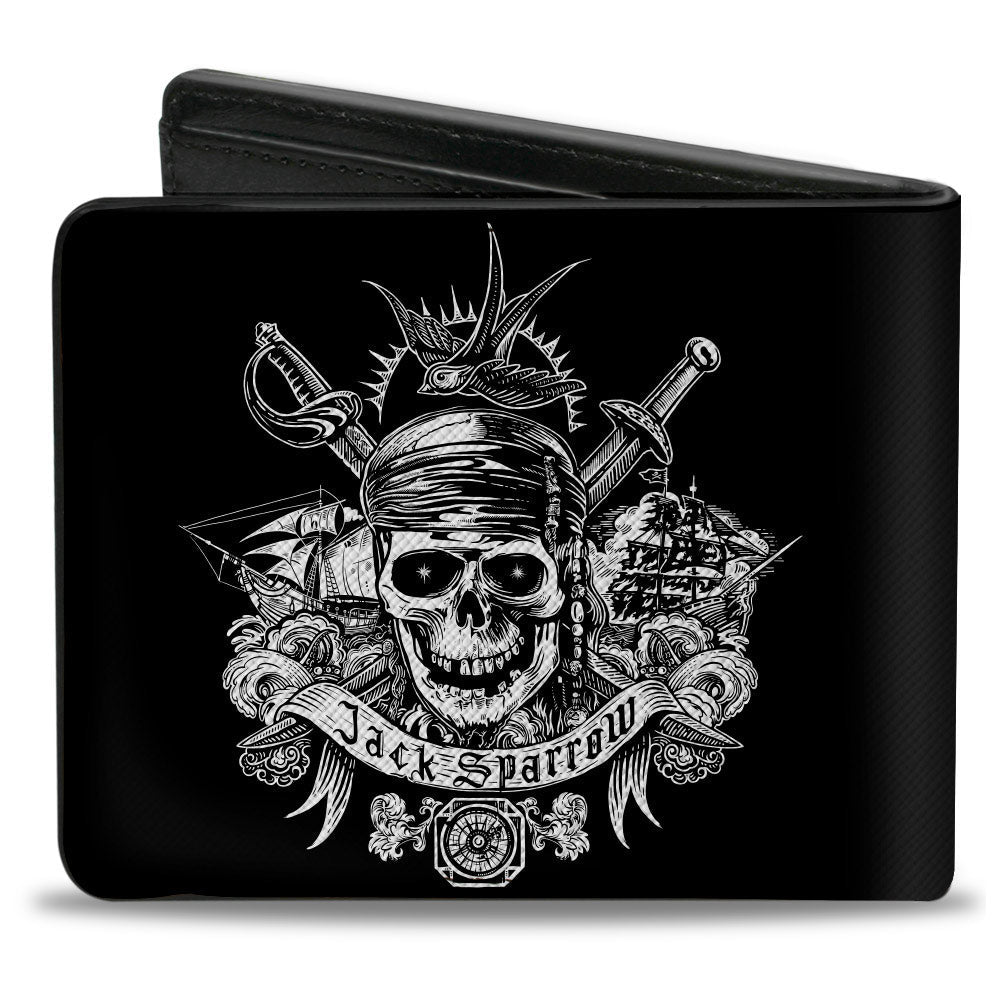 Bi-Fold Wallet - Pirates of the Caribbean JACK SPARROW Skull Black/White