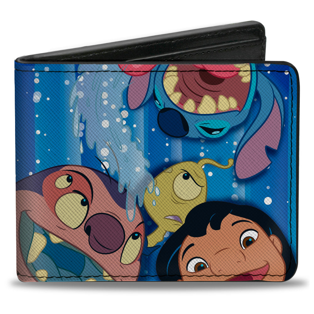 Bi-Fold Wallet - Disney 100 Lilo and Stitch Characters Photo Booth Pose Blues