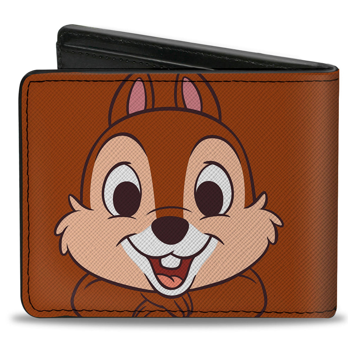 Bi-Fold Wallet - Chip n&#39; Dale Character Face Close-Ups Brown