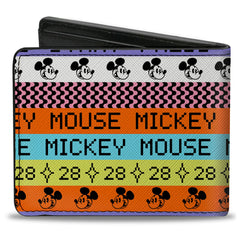 Bi-Fold Wallet - MICKEY MOUSE Digital 28 Stripe Multi Color/Black