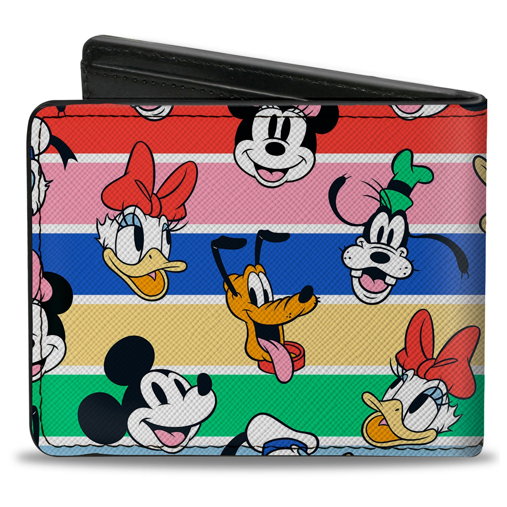Bi-Fold Wallet - Disney Sensational Six Expressions Scattered Stripe Multi Color/White
