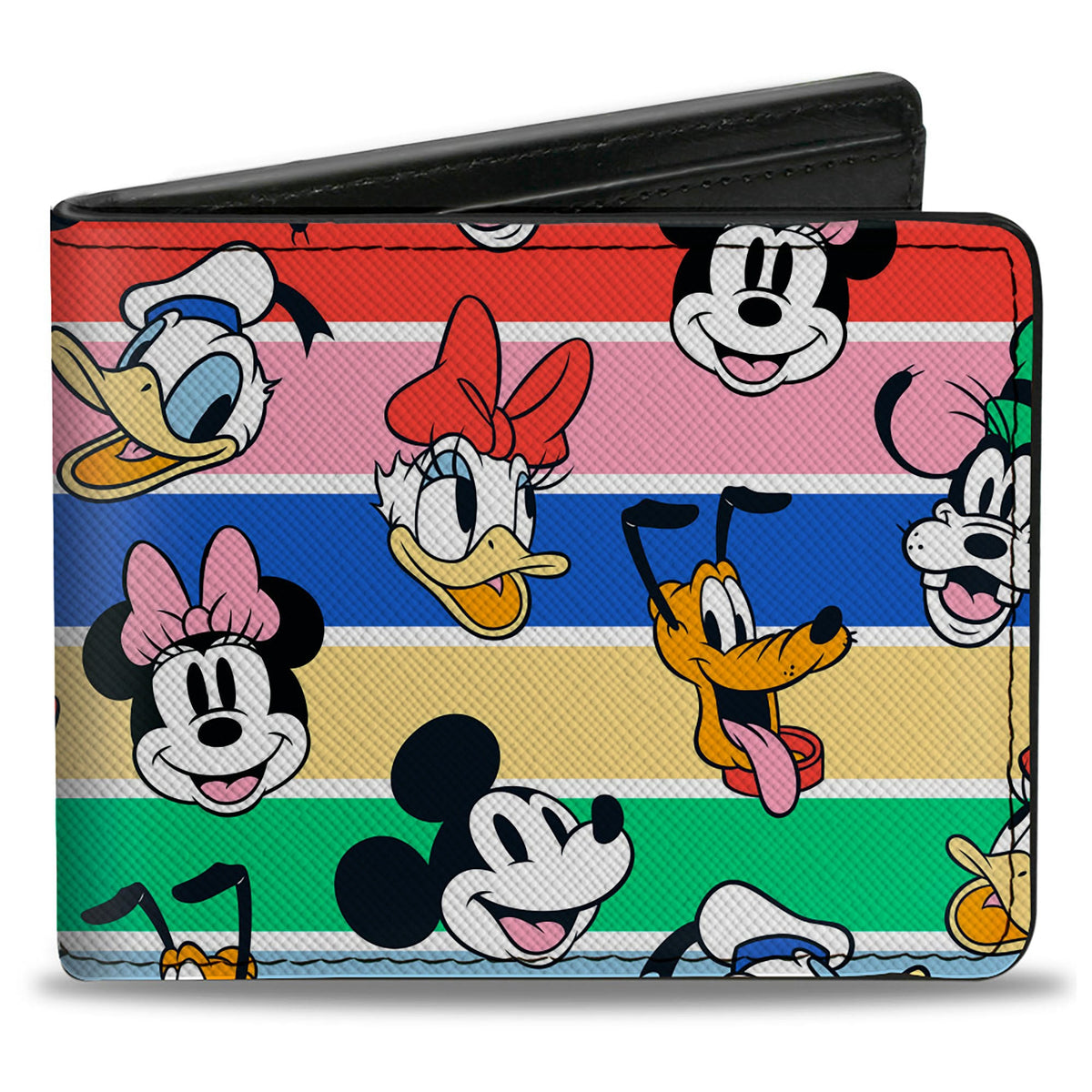 Bi-Fold Wallet - Disney Sensational Six Expressions Scattered Stripe Multi Color/White